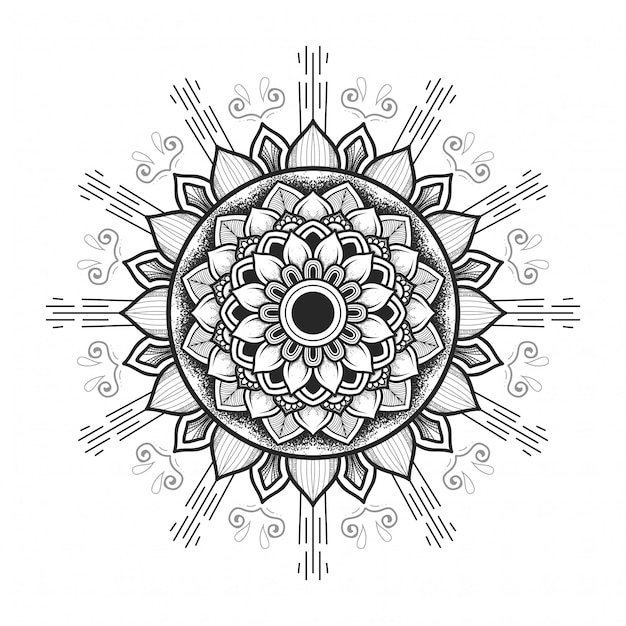 Arte oriental mandala dibujado a mano