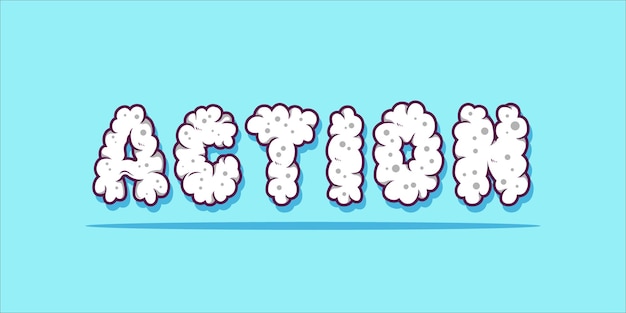 arte de palabras tipografía ilustración vector de acción