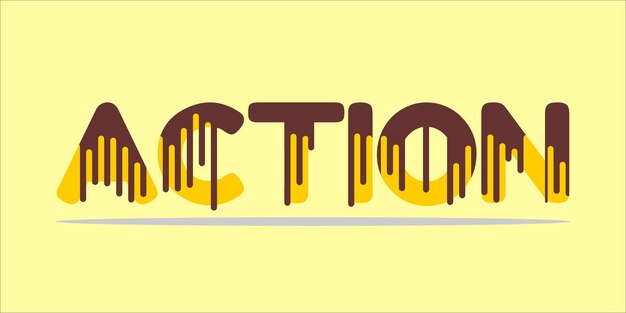 arte de palabras tipografía ilustración vector de acción
