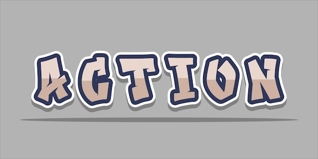 arte de palabras tipografía ilustración vector de acción
