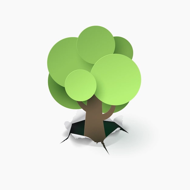 Vector arte de papel del árbol