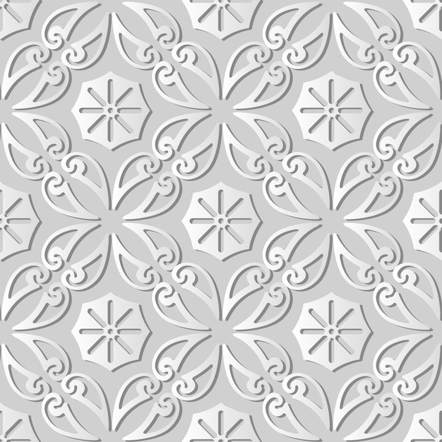 Vector arte de papel blanco curva espiral cruz marco flor de vid, elegante fondo de patrón de decoración para tarjeta de felicitación de banner web