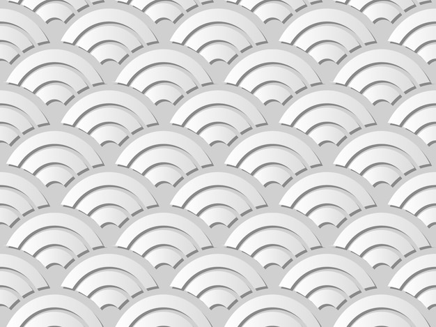 Arte de papel blanco Escala cruzada de curva redonda, fondo de patrón de decoración elegante para tarjeta de felicitación de banner web
