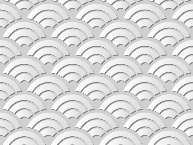 Arte de papel blanco Escala cruzada de curva redonda, fondo de patrón de decoración elegante para tarjeta de felicitación de banner web