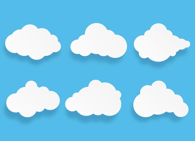Arte en papel con conjunto de burbujas de habla en la nube x9
