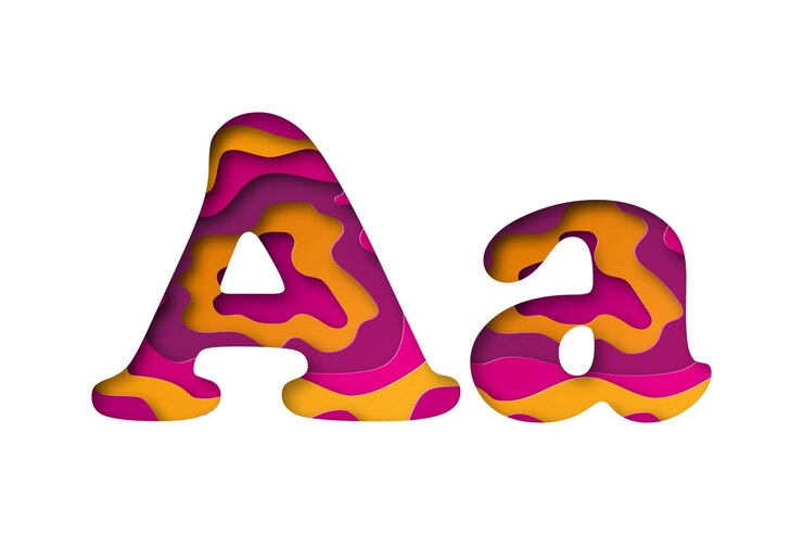 Vector arte de papel moderno de la letra de color a. ilustración vectorial. la letra a se corta del papel aislado.