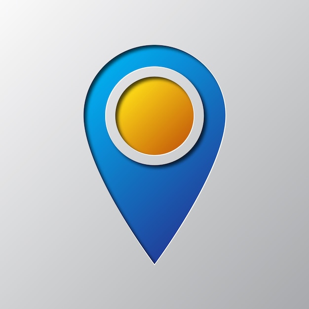 Arte de papel del puntero del mapa azul Ilustración vectorial