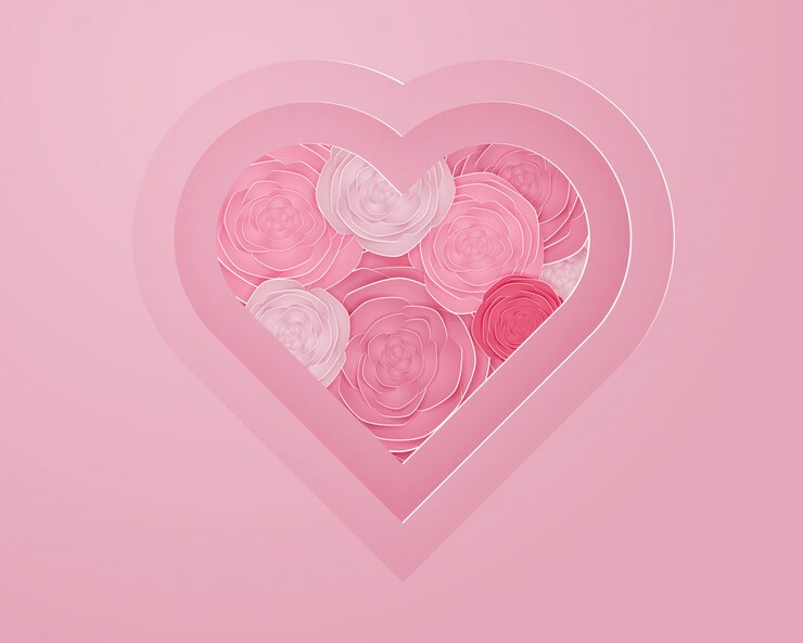 Vector arte de papel rosa en forma de corazón ilustración vectorial