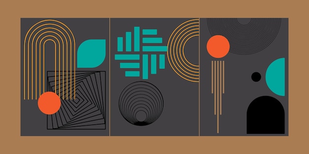 Arte de pared abstracto para decoración y colección imprimible y fácil de editar