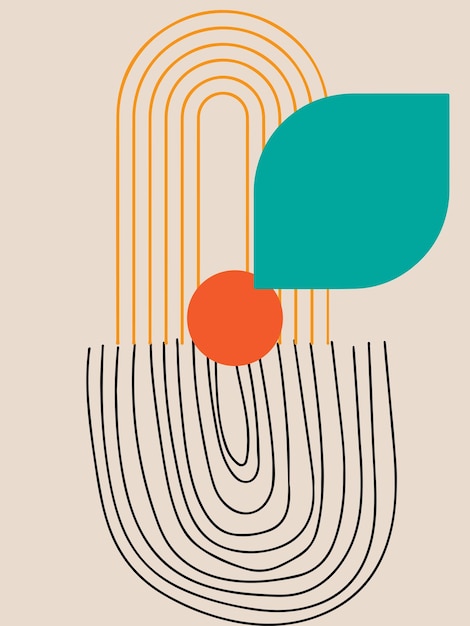 Arte de pared abstracto para decoración y colección imprimible y fácil de editar