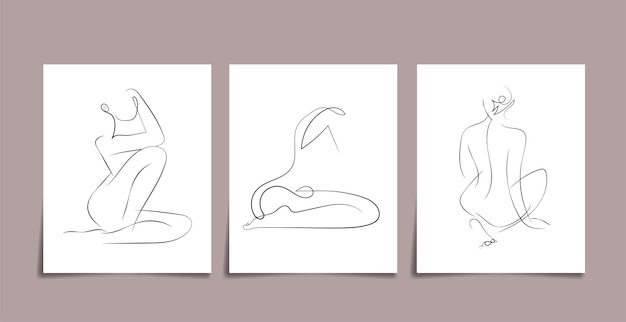 Arte de pared boho abstracto dibujado a mano cubiertas minimalistas set vector