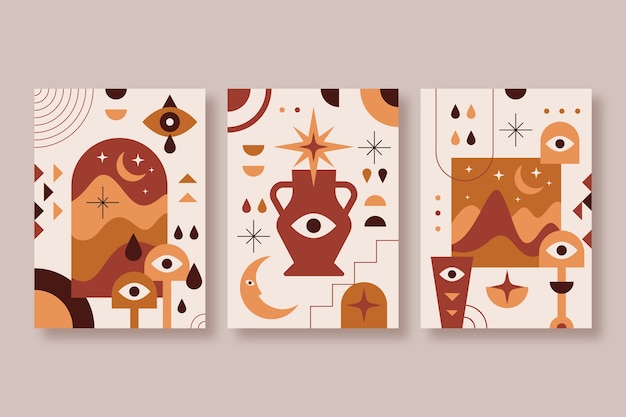 Arte de pared boho de diseño plano