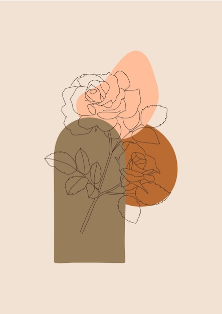 arte de la pared boho de rosas