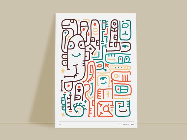Arte de pared de estilo moderno con forma abstracta minimalista