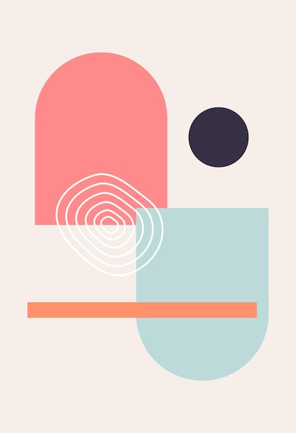 Arte de pared Marco de fondo de arte abstracto Diseño abstracto con garabatos y varias formas