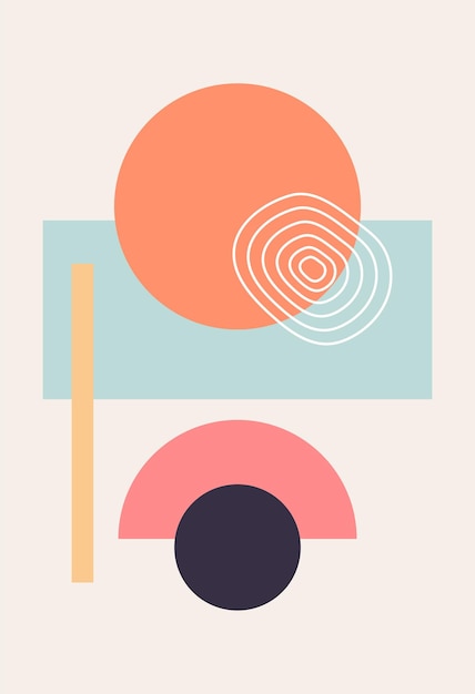 Arte de pared Marco de fondo de arte abstracto Diseño abstracto con garabatos y varias formas