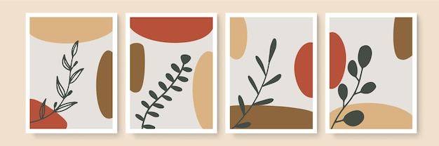 Arte de pared minimalista. Paisajes abstractos para interior estético boho. Láminas decorativas para el hogar