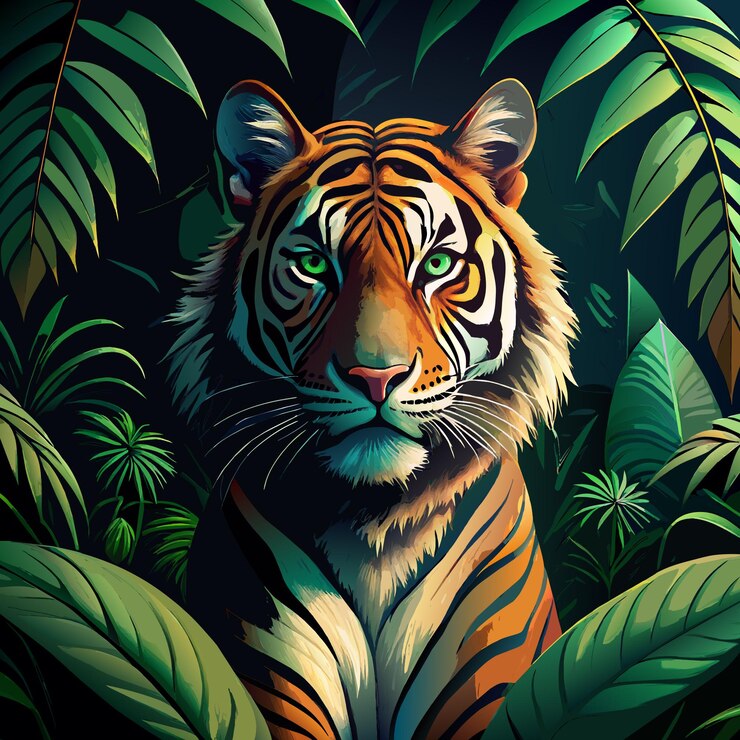 El arte de la pared del tigre