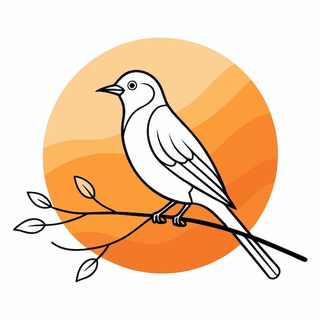Arte de pared vectorial de silueta de pájaro