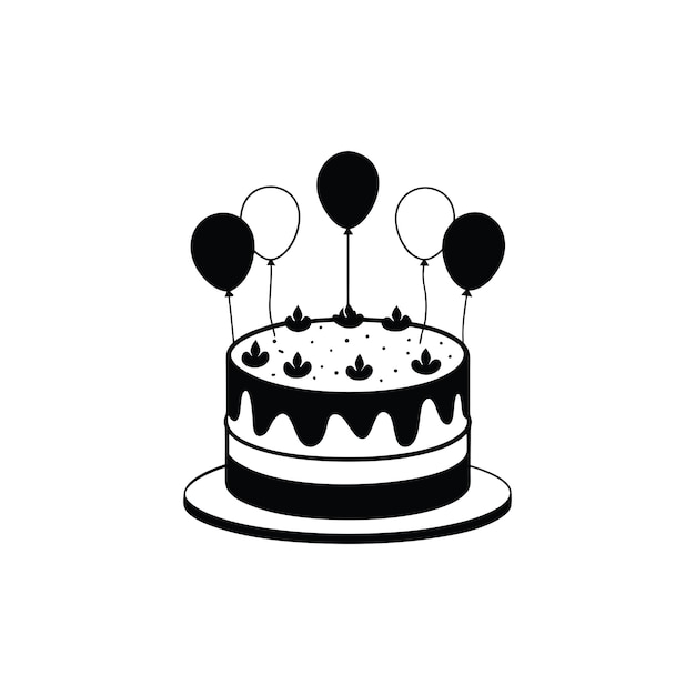 Arte de pastel de cumpleaños vectorial de celebración colorida