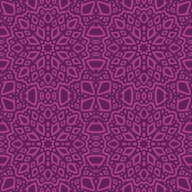 Arte con patrón de mosaico tribal púrpura abstracto