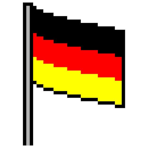 Arte de píxeles de la bandera de Alemania. ilustración vectorial