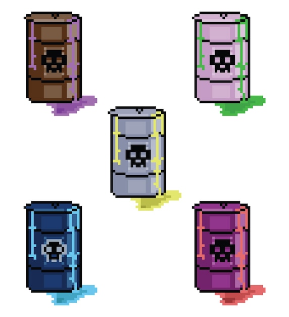 arte de píxeles de barril de petróleo.