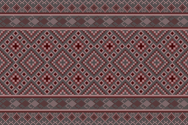 Arte de píxeles sin costura de patrón étnico para tela patrón étnico geométrico sin costura arte de patrón píxelo