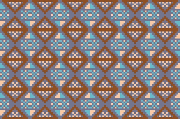 Arte de píxeles sin costura de patrón étnico para tela patrón étnico geométrico sin costura arte de patrón píxelo