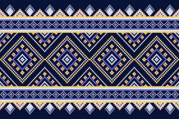 Arte de píxeles sin costura de patrón étnico para tela patrón étnico geométrico sin costura arte de patrón píxelo