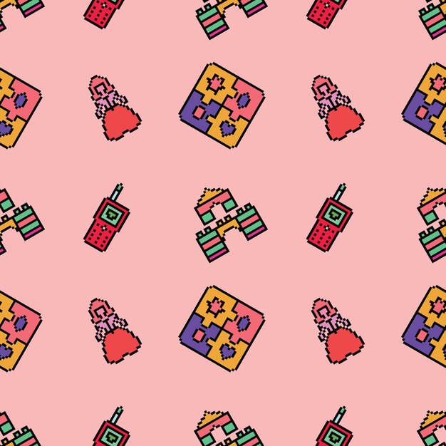 arte de píxeles sin costuras estética vintage diseño de sprite retro