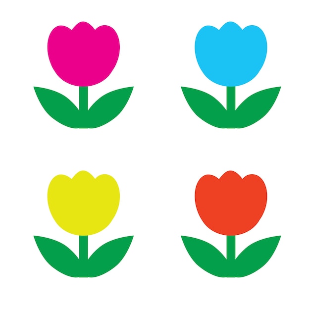 Arte de píxeles de flores Arte de píxeles de flores de tulipán Ilustración de píxeles de un tulipán