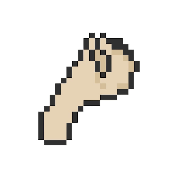 arte de píxeles de gesto de la mano humana