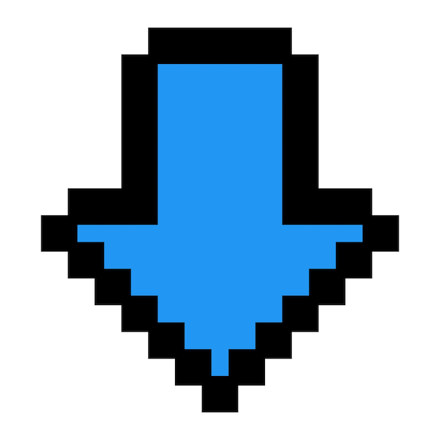 arte de píxeles del ícono de la flecha botón puntero de flecha ícono cursor de flecha con estilo de 8 bits