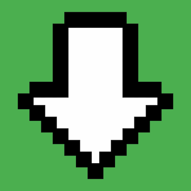 arte de píxeles del ícono de la flecha botón puntero de flecha ícono cursor de flecha con estilo de 8 bits