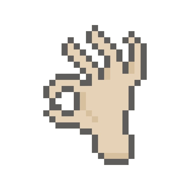 Arte de píxeles de la mano humana