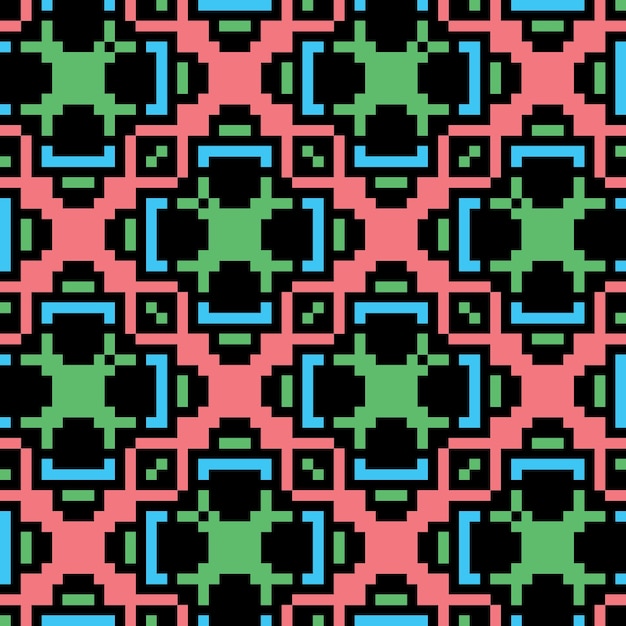 arte de píxeles patrón abstracto sin costuras estética vintage diseño de sprite retro