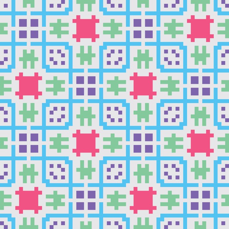 Vector arte de píxeles patrón abstracto sin costuras estética vintage diseño de sprite retro