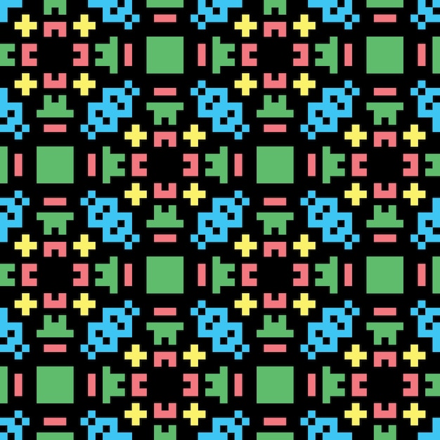 arte de píxeles patrón abstracto sin costuras estética vintage diseño de sprite retro