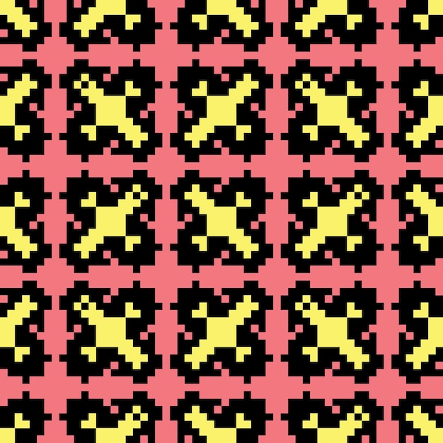 arte de píxeles patrón abstracto sin costuras estética vintage diseño de sprite retro