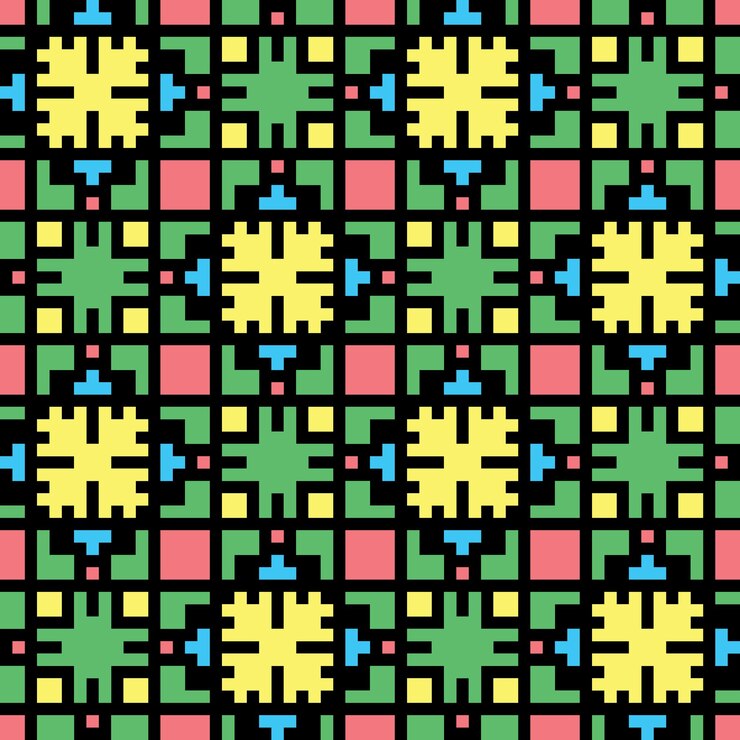 Vector arte de píxeles patrón abstracto sin costuras estética vintage diseño de sprite retro