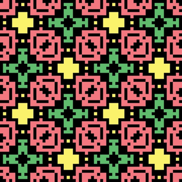 arte de píxeles patrón abstracto sin costuras estética vintage diseño de sprite retro
