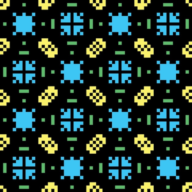 arte de píxeles patrón abstracto sin costuras estética vintage diseño de sprite retro