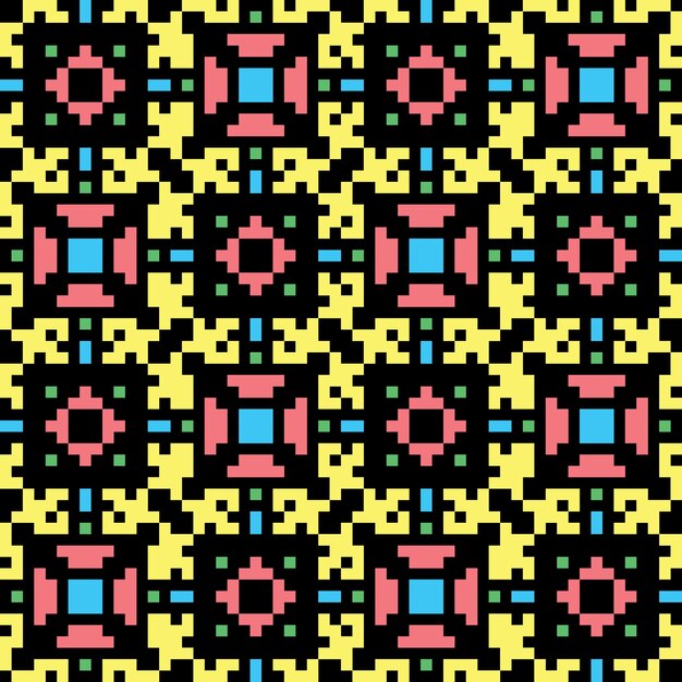 arte de píxeles patrón abstracto sin costuras estética vintage diseño de sprite retro