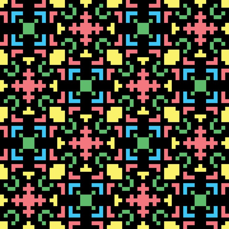 Vector arte de píxeles patrón abstracto sin costuras estética vintage diseño de sprite retro