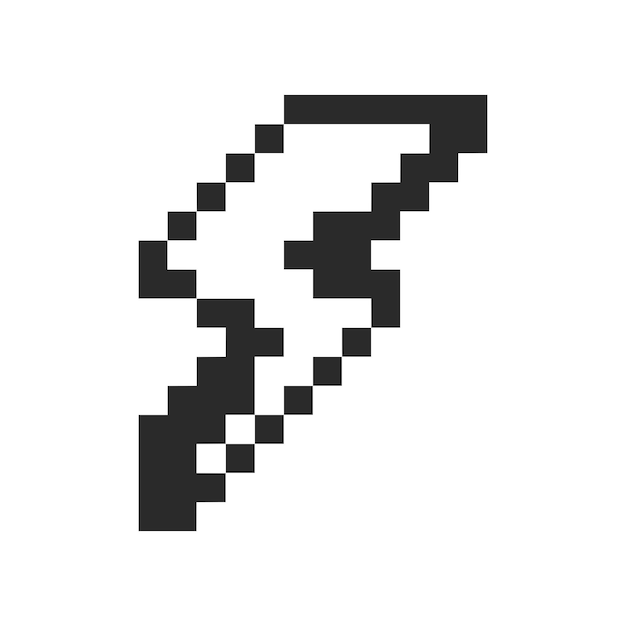 arte de píxeles de relámpago monocromo para sus necesidades