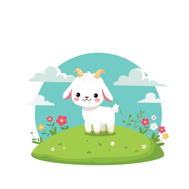 arte plano de cabra muy bonito