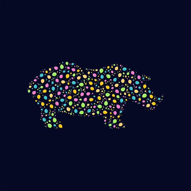 arte pop de diseño de rinoceronte