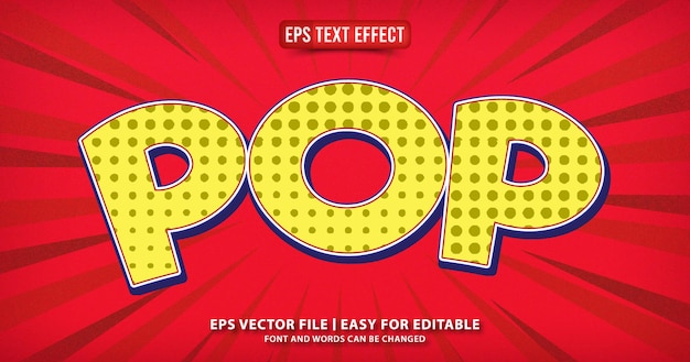 Arte pop efecto de texto editable vector eps