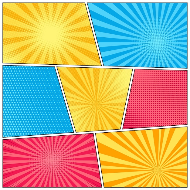 Arte pop. Starburst cómico y semitono. Colocar
